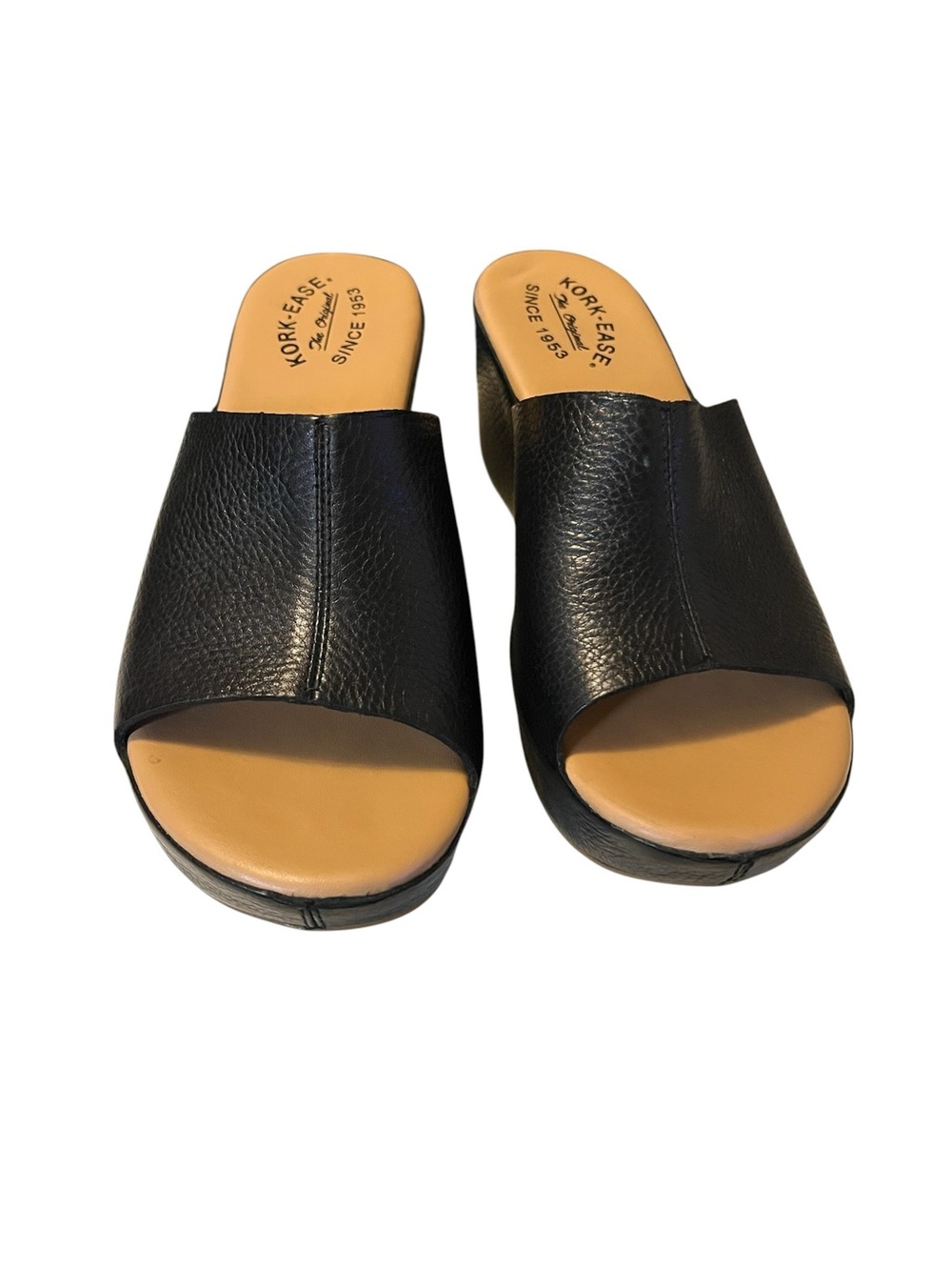 Kork-Ease Black Leather Slide Sandals - Classic Women's Comfort Size 9M